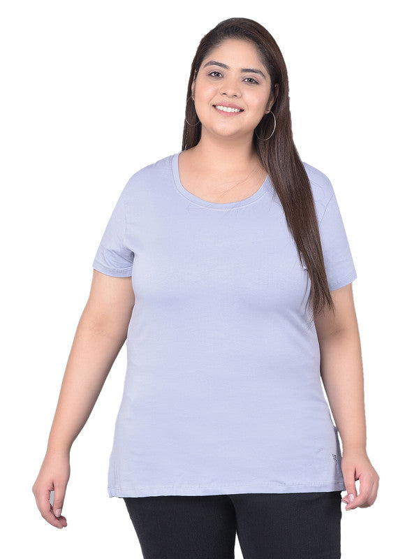 Comfort Lady Regular Fit Plain Half Sleeve plus Size T Shirt